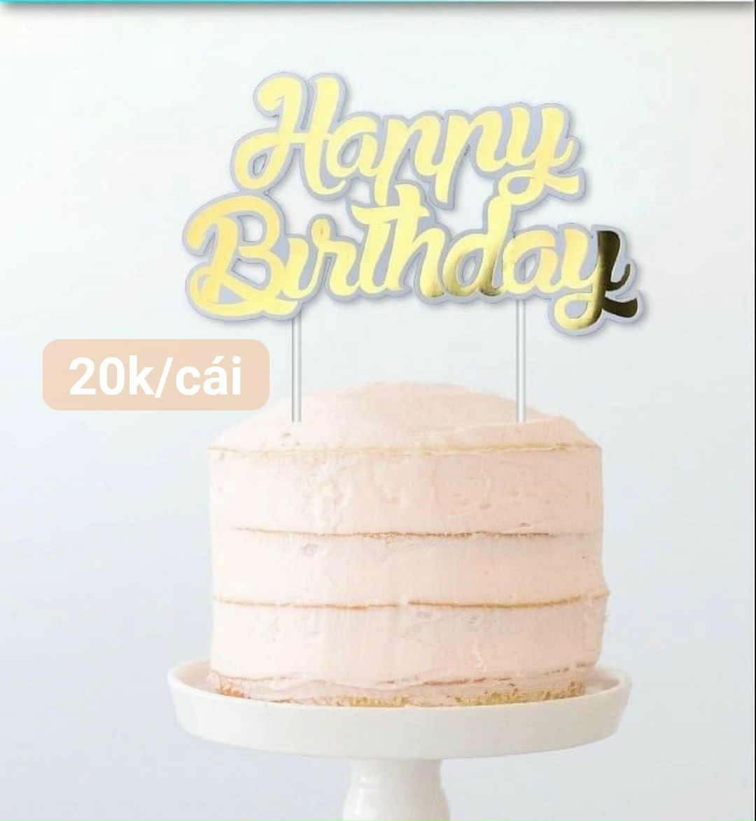 Cake topper chữ Happy Birthday