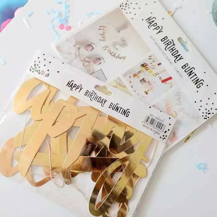 Dây chữ Happy Birthday ép kim cực đẹp 1m (gold/silver) Dây chữ Happy Birthday ép kim cực đẹp 1m (gold/silver)