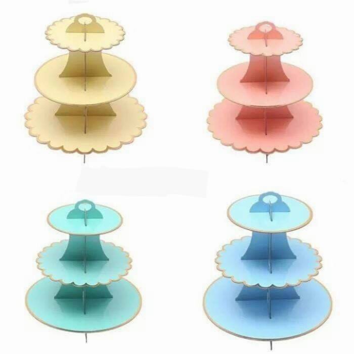 Kệ bánh cupcake 3 tầng màu pastel (có 4 màu) Kệ bánh cupcake 3 tầng màu pastel (có 4 màu)