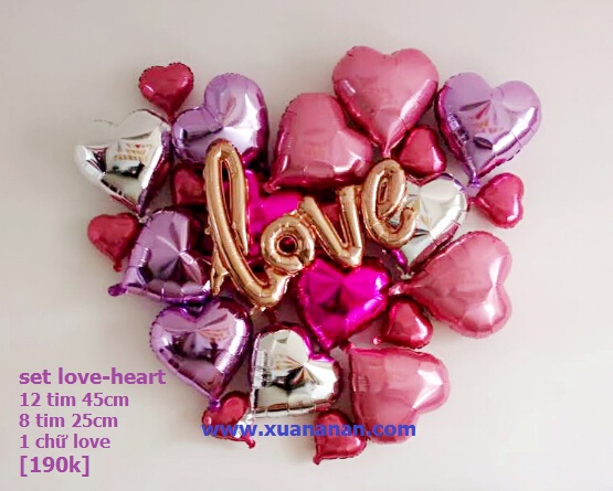 Combo bong bóng kiếng Love-Heart 21 pcs Combo bong bóng kiếng Love-Heart 21 pcs