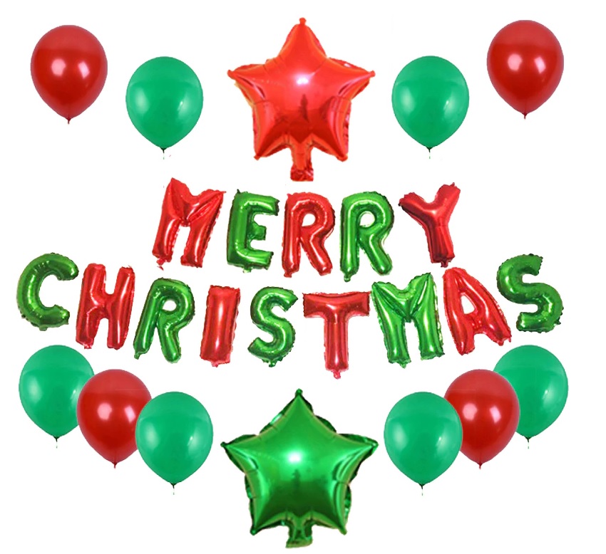 Set bong bóng kiếng Merry Christmas #4 *tặng keo dán Set bong bóng kiếng Merry Christmas #4 *tặng keo dán