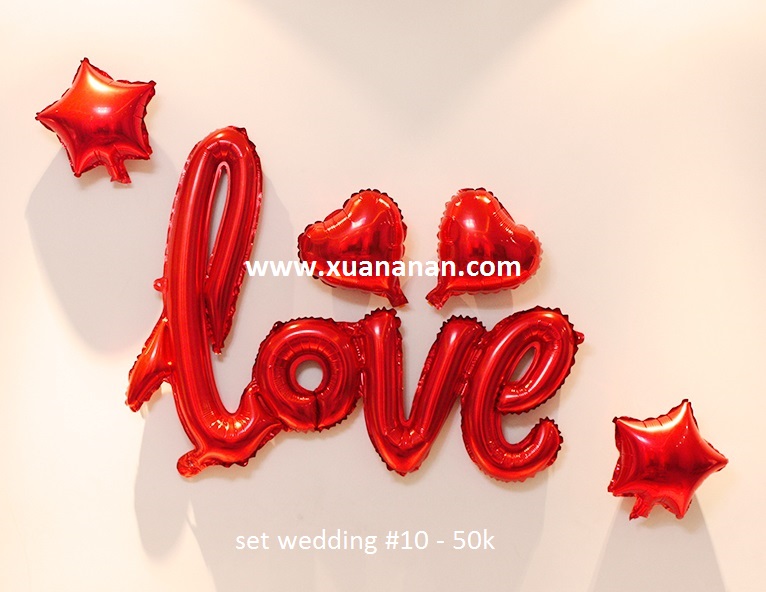 Set wedding #10 bong bóng kiếng trang trí 5 món Set wedding #10 bong bóng kiếng trang trí 5 món